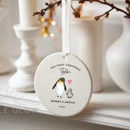 Personalised Mummy & Child First Christmas Tree Decoration - Together Mummy & Baby Bauble Family Keepsake - thumbnail 2