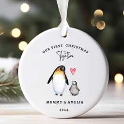 Personalised Mummy & Child First Christmas Tree Decoration - Together Mummy & Baby Bauble Family Keepsake - thumbnail 3