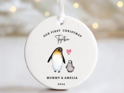 Personalised Mummy & Child First Christmas Tree Decoration - Together Mummy & Baby Bauble Family Keepsake - thumbnail 1