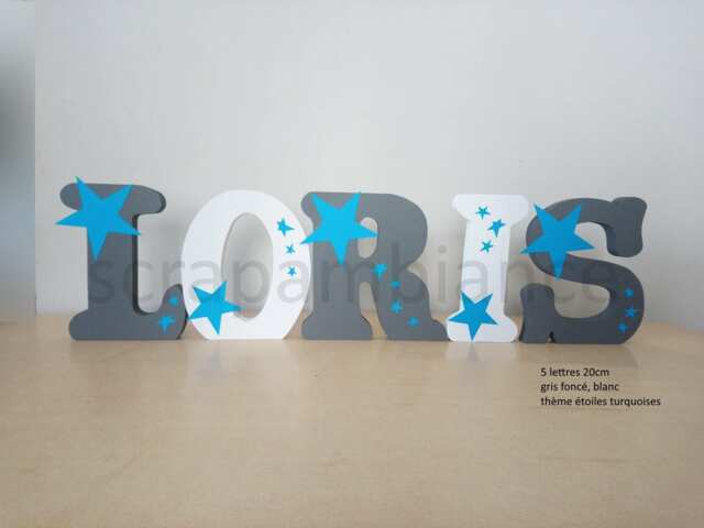 Wooden Letter, First Name, Letter To Put Down, Baby Personalized Star Themed Birth Gift