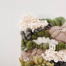 Pine Snow Triptych - Fiber Wall Art/Fiber Art/Neutral Art/Wall Art For Hallway/Green Hanging/Winter Decor/Winter Decor Weavin - thumbnail 2
