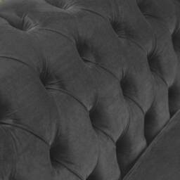 3 Seater Graphite Grey Velvet Fabric Chesterfield Sofa - British Handmade - thumbnail 4