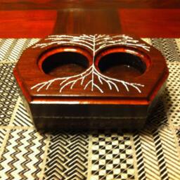 Tree Of Life - Reclaimed Wood Wooden Candleholder Home Decor Handmade Art Candle Holder Carved - thumbnail 2