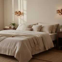 Vintage Style Rattan Double Wall Sconce Lamp, Hallways, Bedroom, Living Room Lighting - thumbnail 3