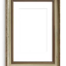 Traditional Shabby Chic Picture Frame With Mount , Gold White Rustic Green & Distressed White Colours Black Ivory Mounts - thumbnail 3