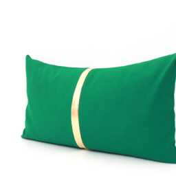Kelly Green Pillow Cover With Gold Stripe - Color Block Lumbar & Square Cushion St Patrick's Day Decor Accent - thumbnail 3