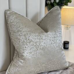 Handmade Travertine Cushion Cover Metallic Gold Piping, Luxury Pillow Sham - thumbnail 3