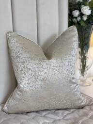 Handmade Travertine Cushion Cover Metallic Gold Piping, Luxury Pillow Sham - thumbnail 1