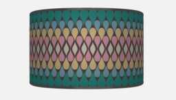 Emerald & Pink Teardrop Lampshade Geometric Drum Pendant Light