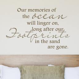 Our Memories Ocean Footprints Sand Beach Vinyl Wall Decal Home Decor Sticker - 080 - thumbnail 1