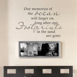 Our Memories Ocean Footprints Sand Beach Vinyl Wall Decal Home Decor Sticker - 080 - thumbnail 2
