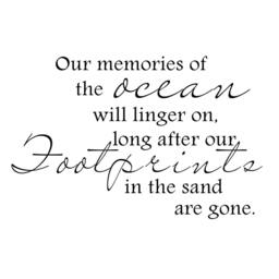 Our Memories Ocean Footprints Sand Beach Vinyl Wall Decal Home Decor Sticker - 080 - thumbnail 3