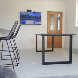 Industrial Style Table Legs - Desk Dining Black Square Legs Metal - thumbnail 3