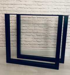 Industrial Style Table Legs - Desk Dining Black Square Legs Metal