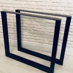 Industrial Style Table Legs - Desk Dining Black Square Legs Metal - thumbnail 2