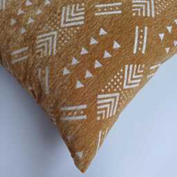 Moroccan Velvet Cushion Cover, Handmade Brocade Mustard Yellow Pillow Case, Decorative 20''x20''/50x50 cm - thumbnail 3