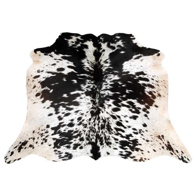 Black & White Cowhide Rug Large Hair-On Leather Accent - 42x43 Inches - image 1