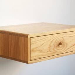 Retro Oak Floating Nightstand With Drawer - Select Size Single Or Double - thumbnail 2