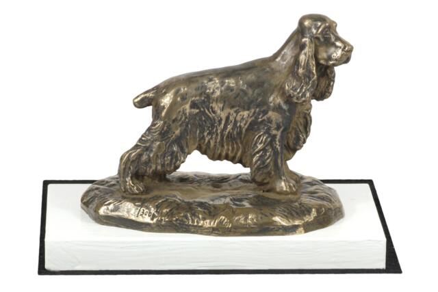 English Cocker Spaniel, Dog On White Wooden Base Statue, Limited Edition, Artdog - image 1