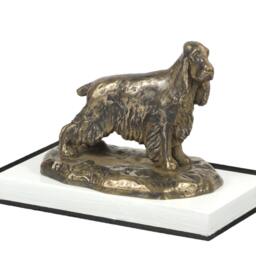 English Cocker Spaniel, Dog On White Wooden Base Statue, Limited Edition, Artdog - thumbnail 3