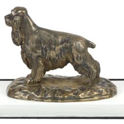 English Cocker Spaniel, Dog On White Wooden Base Statue, Limited Edition, Artdog - thumbnail 2
