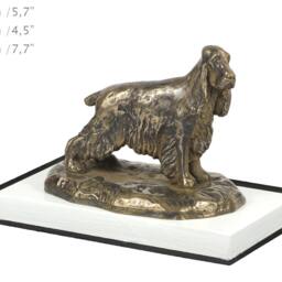 English Cocker Spaniel, Dog On White Wooden Base Statue, Limited Edition, Artdog - thumbnail 4