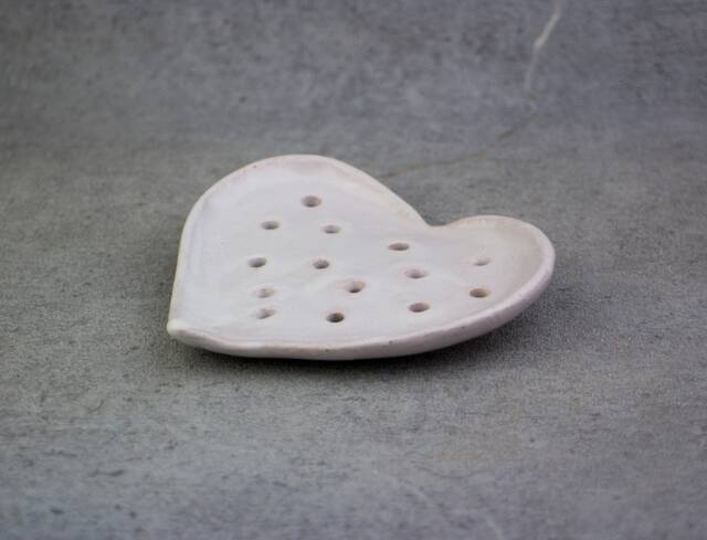Ceramic Soap Dish, Heart Plate, Ring Dish, Home Decor, Handmade Pottery Hand Made Unique For Bathroom - image 1