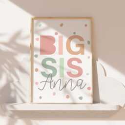 Set Of 3 Personalised Brother Sister Prints, Wall Art, Playroom Shared Bedroom, Kids Room, Rainbow, Muted Colours - thumbnail 2
