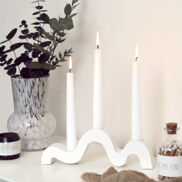 Handmade Concrete Wiggle Candle Holder Nordic Minimalist Design - image 1