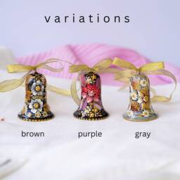 Ukrainian Christmas Bell Ornament - Hand-Painted Wooden Tree Decoration, Personalized With Petrykivka Art - thumbnail 2