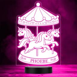 Kids Baby Unicorn Fair Carousel Horses Gift Colour Change Night Light