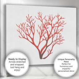 Vibrant Red Coral Reef Marine Botanical Illustration Canvas Wall Art Print Decor Picture Ready To Hang - thumbnail 3
