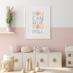 You Can Prints, Motivational Posters, Girls Wall Art, Pastel Colours, Bedroom Affirmation, Playroom Inspirational - thumbnail 3