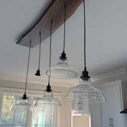 The Red Tail Hawk Live Edge Glass Shade Chandelier - thumbnail 4