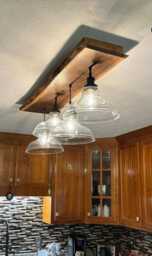 The Red Tail Hawk Live Edge Glass Shade Chandelier - thumbnail 2