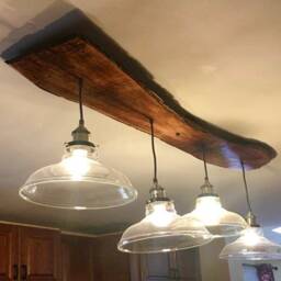 The Red Tail Hawk Live Edge Glass Shade Chandelier - thumbnail 3