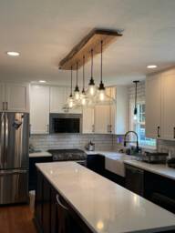 The Red Tail Hawk Live Edge Glass Shade Chandelier