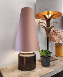 Pink Extra Tall Cone Lampshade in Satin