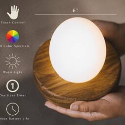 "Handmade Wooden ""Egg Lamp" - thumbnail 2