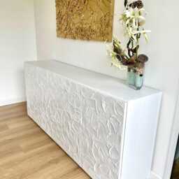 Custom White Oak Sideboard Handmade Textured Gloss Finish - thumbnail 2