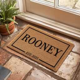 Custom Last Name Personalized Gift - Cute Family Surname Wedding Door Mat Doormat Est Date - thumbnail 1