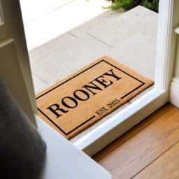 Custom Last Name Personalized Gift - Cute Family Surname Wedding Door Mat Doormat Est Date - thumbnail 3