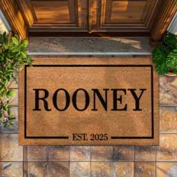 Custom Last Name Personalized Gift - Cute Family Surname Wedding Door Mat Doormat Est Date - thumbnail 2