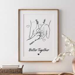 Personalised Family Line Art, Custom Dog Paw Drawing, Minimalist Pet Wall Art - thumbnail 1