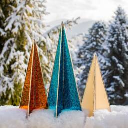 Modern Stained Glass Christmas Trees Tabletop Centerpiece Home Decoration - thumbnail 3