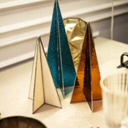 Modern Stained Glass Christmas Trees Tabletop Centerpiece Home Decoration - thumbnail 2