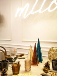 Modern Stained Glass Christmas Trees Tabletop Centerpiece Home Decoration - thumbnail 1