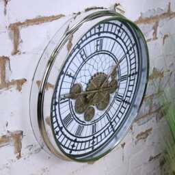 Large Wall Cog Clock Modern Roman Numeral Face - thumbnail 2