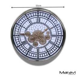 Large Wall Cog Clock Modern Roman Numeral Face - thumbnail 4