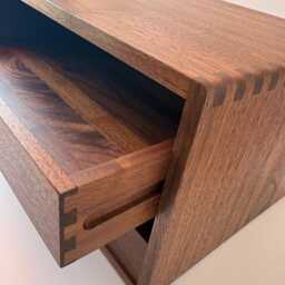 Engraved Walnut Drawer Storage Box 2-Layer Solid Wood Cabinet - thumbnail 4